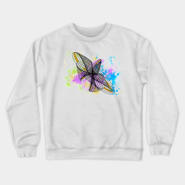 Harmonic Montion Freedom | Abstract Geometric Paint Splash Faux Glitter Crewneck Sweatshirt by aRtVerse